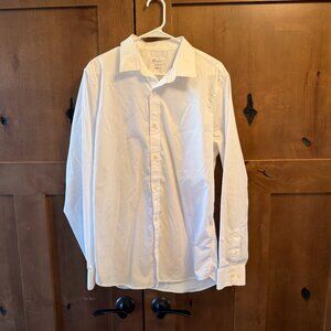 Gap Slim Fit Non-Iron Stretch Buttondown Longsleeve Dress Shirt (White) Mens L